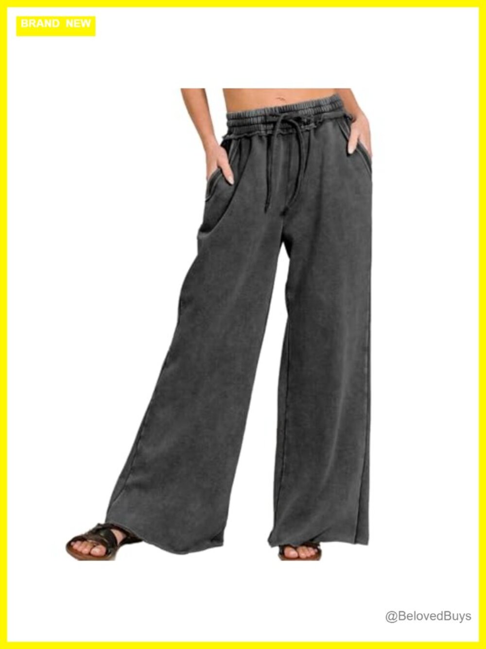 Women's Acid Wash Sweatpants High Waist Wide Leg Palazzo Pants